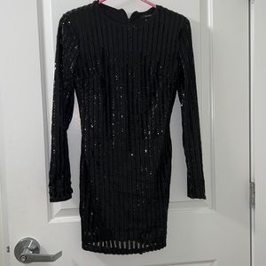 Sparkly black dress.